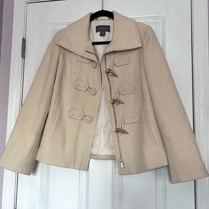 Ann Taylor Cream Toggle Coat